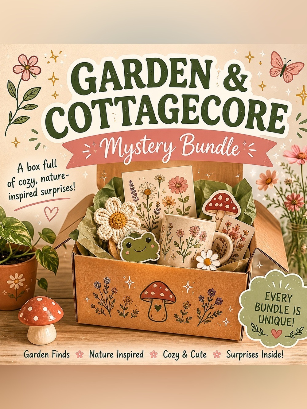Garden & Cottagecore Mystery Bundle - Floral Mug & Cute Box Set